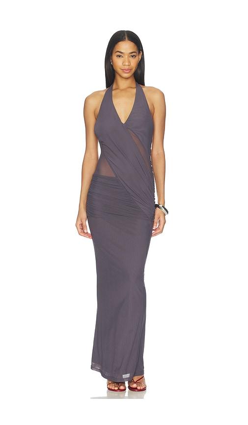 superdown Dynasty Halter Maxi Dress in Grey by SUPERDOWN