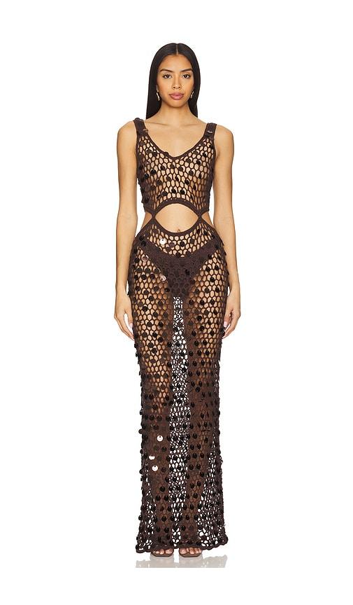superdown Elena Maxi Dress in Brown by SUPERDOWN