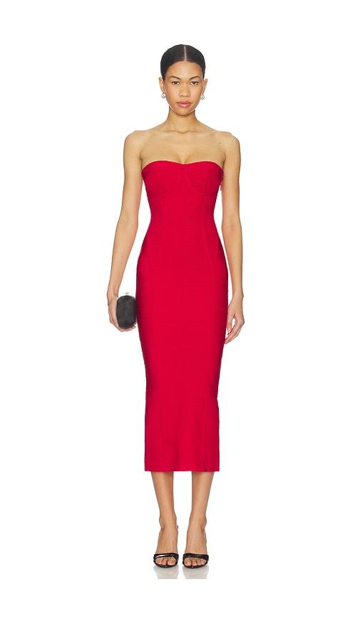 superdown Ethelyn Midi Dress in Red by SUPERDOWN