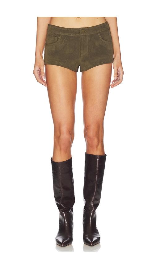superdown Frannie Faux Suede Short in Olive by SUPERDOWN