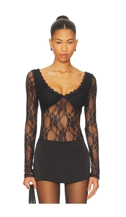 superdown Halcyon Bodysuit in Black by SUPERDOWN