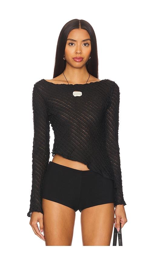 superdown Jayne Long Sleeve Top in Black by SUPERDOWN