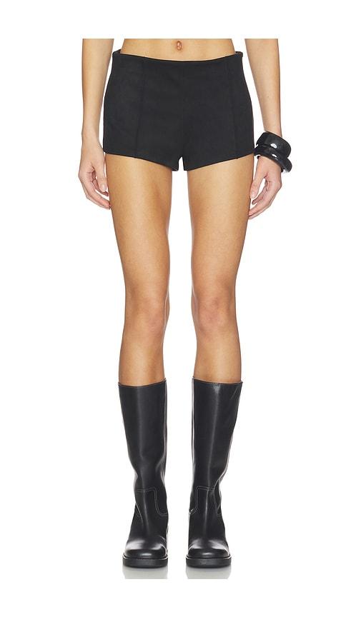 superdown Jessica Faux Suede Short In Black in Black by SUPERDOWN