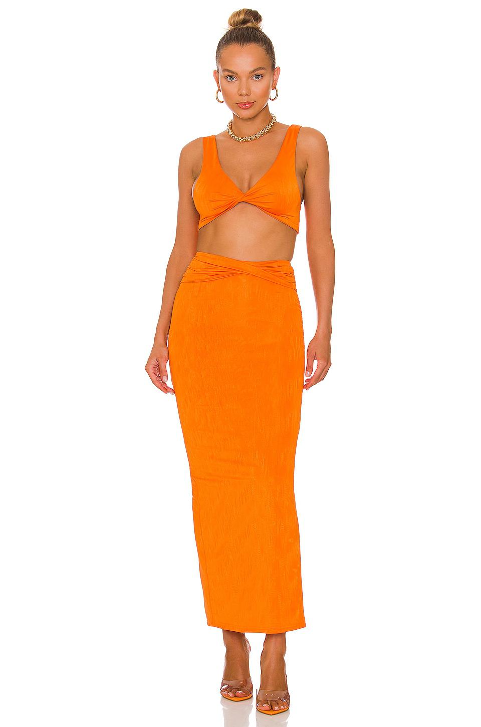 superdown Joana Maxi Skirt Set in Orange by SUPERDOWN