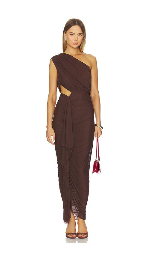 superdown Juliet Midi Dress in Brown by SUPERDOWN