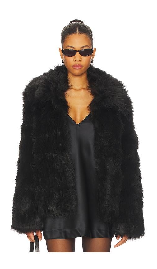 superdown Kennedy Faux Fur Coat in Black by SUPERDOWN