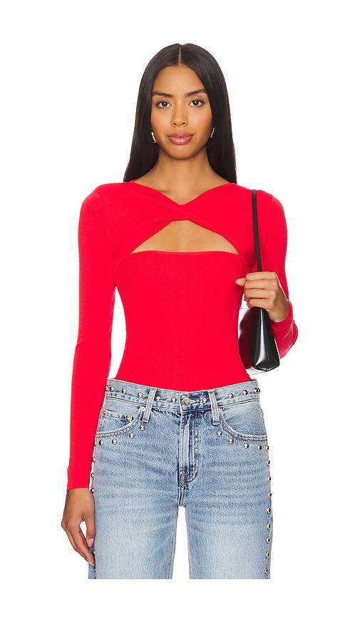 superdown Kenzie Knit Top in Red by SUPERDOWN