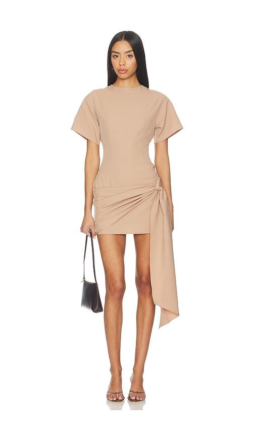 superdown Kirana Wrap Front Dress in Taupe by SUPERDOWN