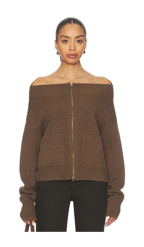 superdown Lena Off Shoulder Sweater in Brown by SUPERDOWN