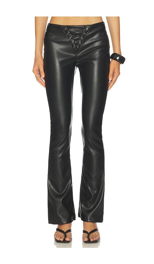 superdown Mada Faux Leather Pant in Black by SUPERDOWN