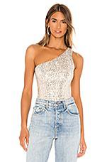 superdown Remi One Shoulder Bodysuit in Metallic Gold by SUPERDOWN