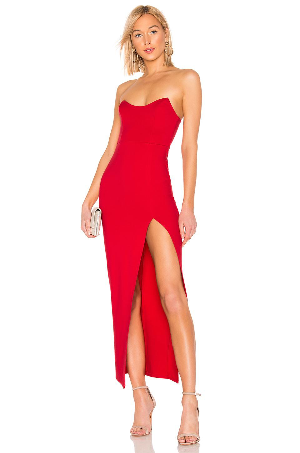 superdown Ryleigh Strapless Maxi Dress in Red by SUPERDOWN
