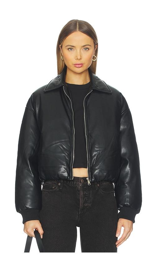 superdown Sanja Faux Leather Jacket in Black by SUPERDOWN