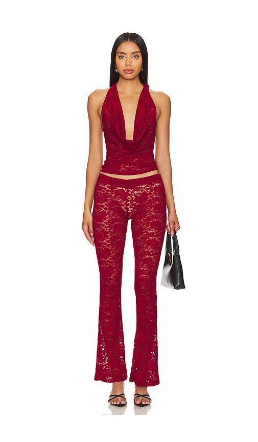 superdown Tania Pant Set in Burgundy by SUPERDOWN