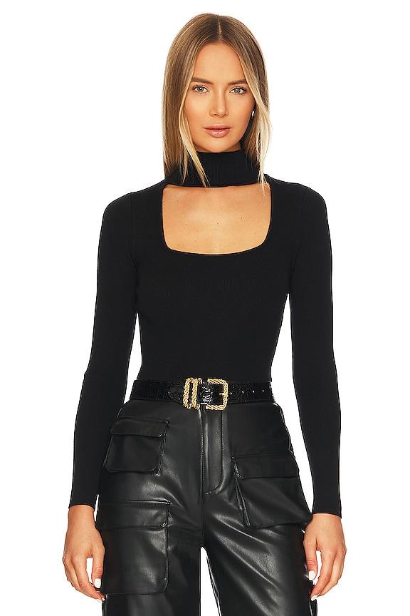 superdown Victoria Square Neck Bodysuit in Black by SUPERDOWN