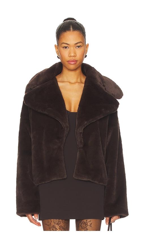 superdown Willow Faux Fur Coat in Brown by SUPERDOWN