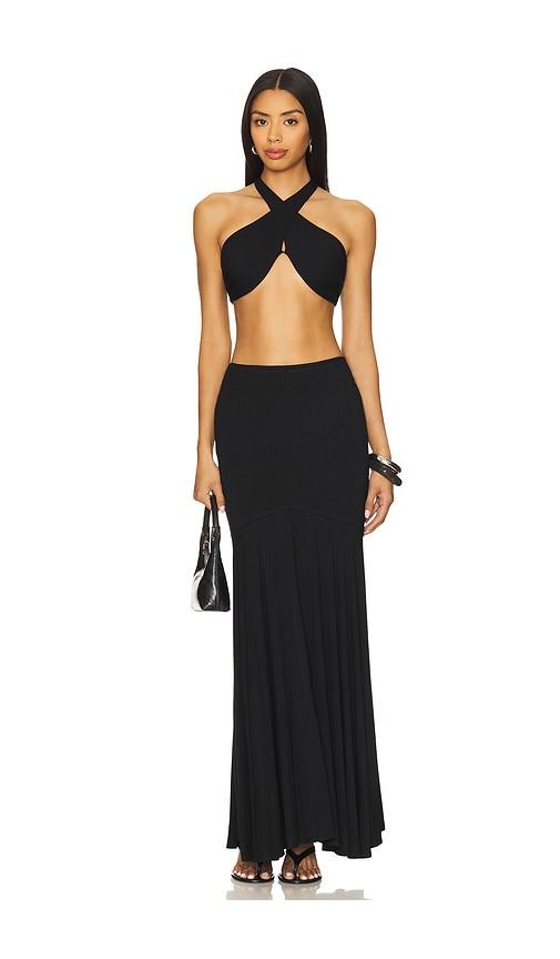 superdown Yasmina Maxi Skirt Set in Black by SUPERDOWN