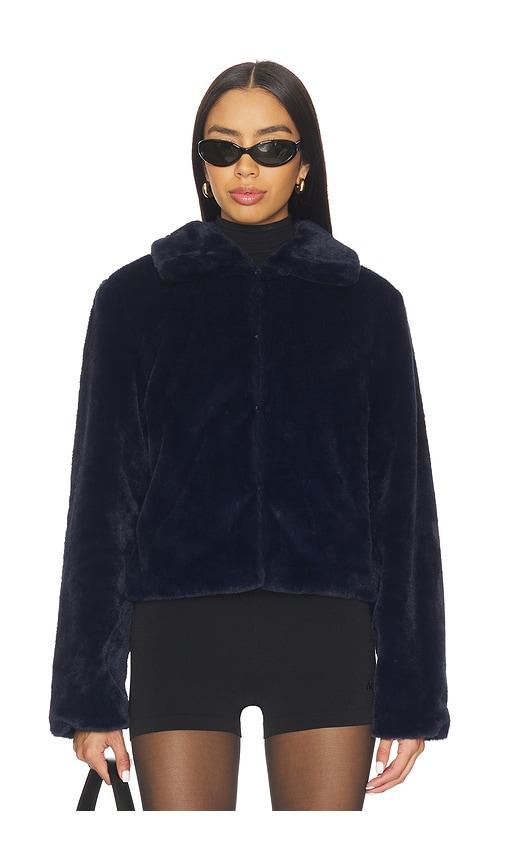 superdown x Emma Leger Tianna Faux Fur Jacket in Navy by SUPERDOWN