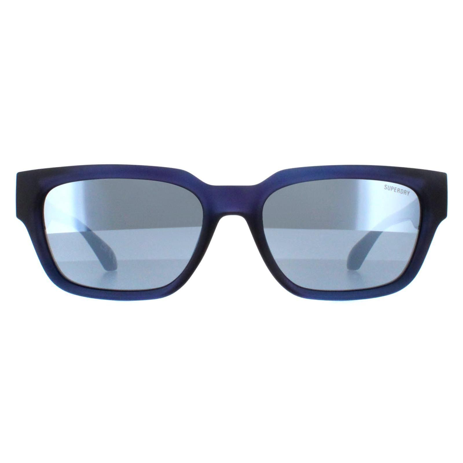 Rectangle Matte Navy Silver Mirror 5004 by SUPERDRY
