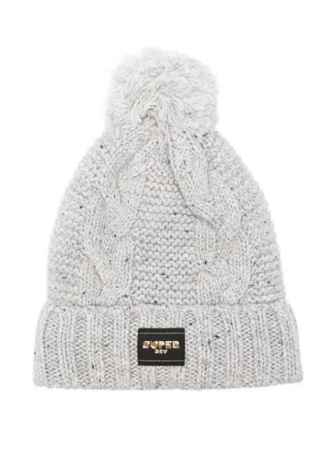 cable-knit beanie hat by SUPERDRY