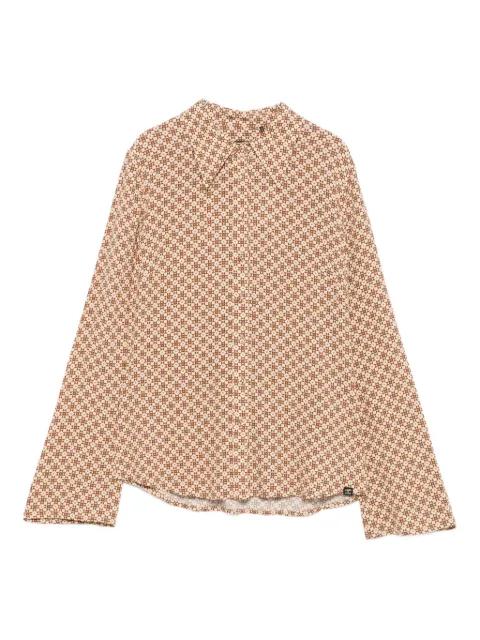 flared-sleeve patterned blouse by SUPERDRY