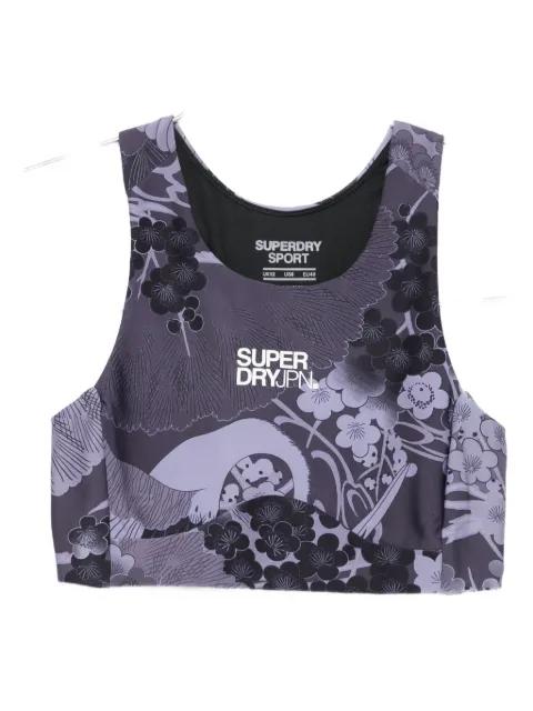 floral-print sports bra by SUPERDRY