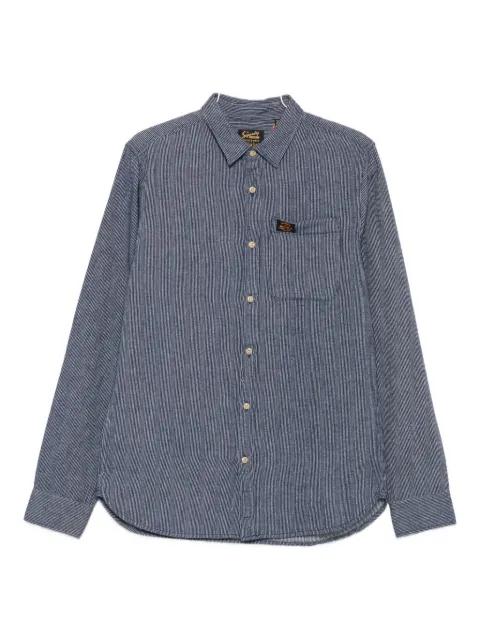 pinstripe chest-pocket shirt by SUPERDRY