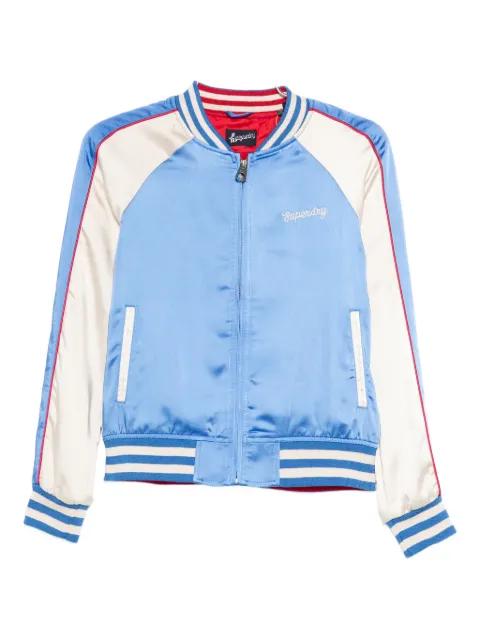 striped bomber jacket by SUPERDRY