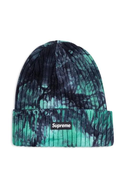 "SS 24 Splatter Green" overdyed beanie by SUPREME