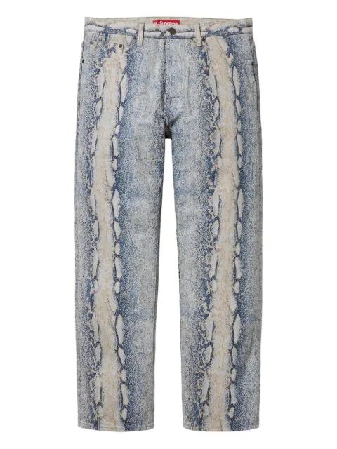 Stadium snake-print "Blue" jeans by SUPREME