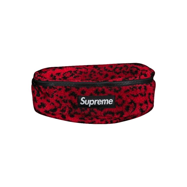 Supreme Leopard Fleece Waist Bag 'Red' by SUPREME | jellibeans