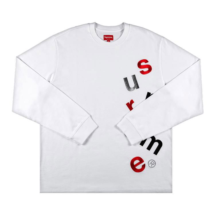 Supreme Scatter Logo Long-Sleeve Top 'White' by SUPREME | jellibeans