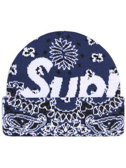 bandana-print beanie hat by SUPREME