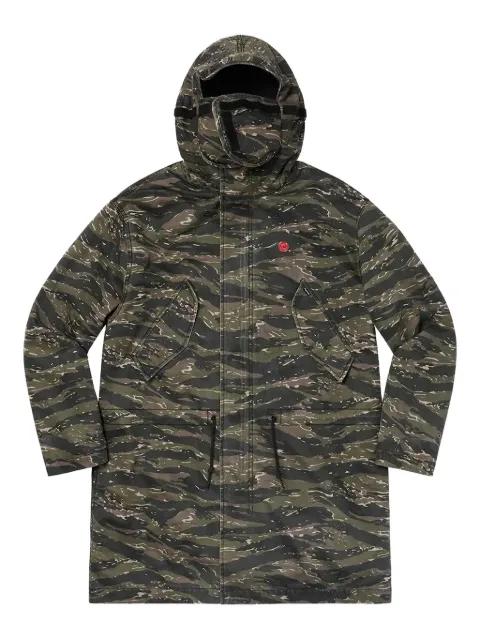 camouflage-pattern tiger-print parka coat by SUPREME