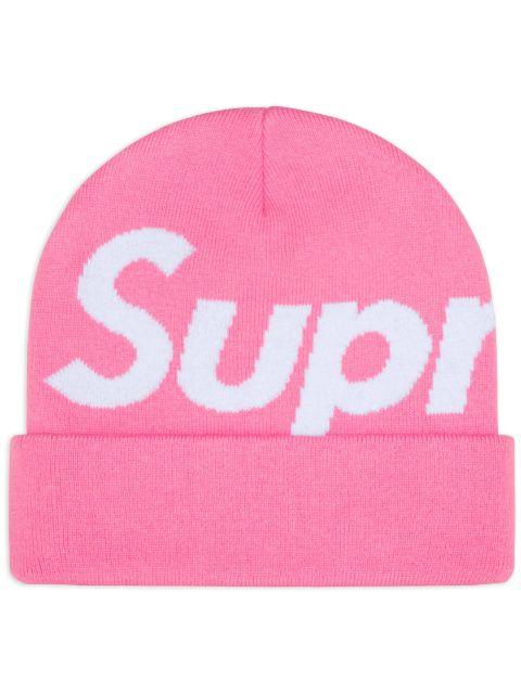 intarsia-logo beanie hat by SUPREME