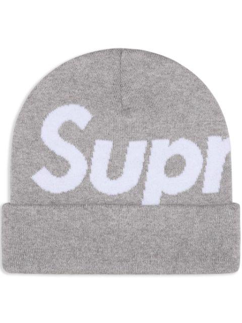 intarsia-logo beanie hat by SUPREME