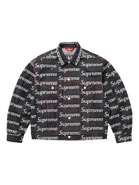 jacquard-logo denim jacket by SUPREME