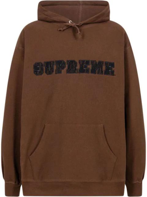 lace-detail logo hoodie by SUPREME