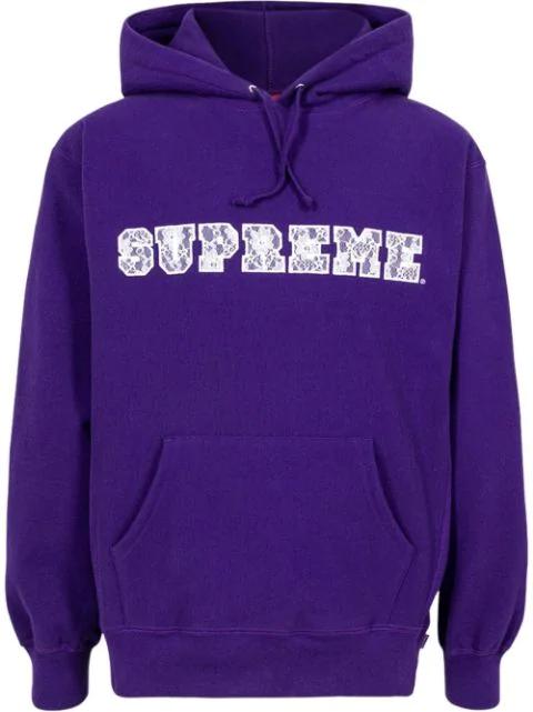 lace logo hoodie by SUPREME