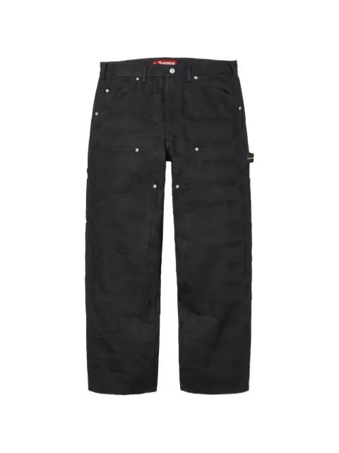 logo-jacquard  double-knee jeans by SUPREME