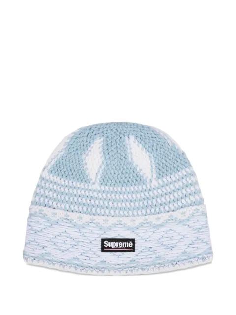 logo-patch beanies hat by SUPREME