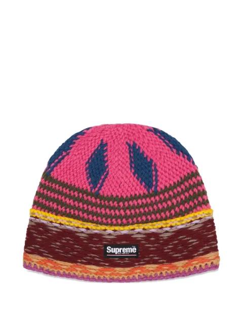 logo-patch beanies hat by SUPREME