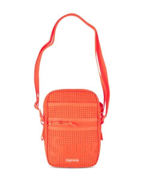 logo-print grid-pattern shoulder bag by SUPREME