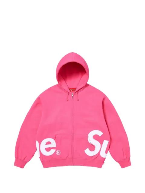logo-print zip-fastening hoodie by SUPREME