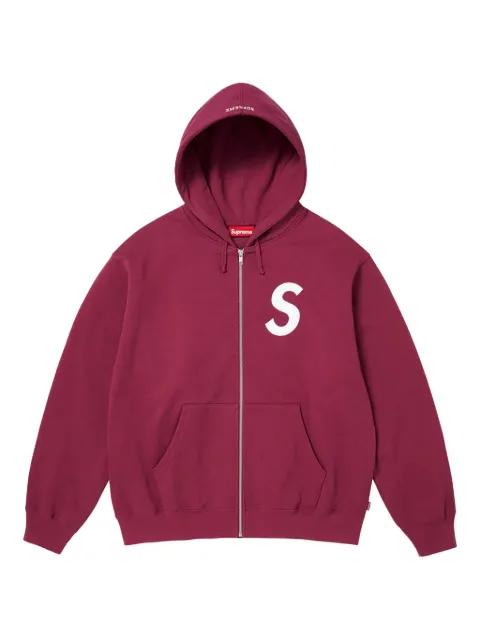 logo-print zip-up hoodie by SUPREME