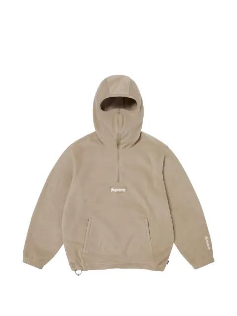mask-detail quarter-zip hoodied sweatshirt by SUPREME