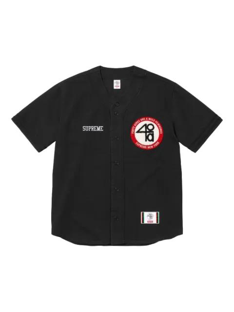 x 40 Acres twill "SS25 - Black" baseball jersey by SUPREME