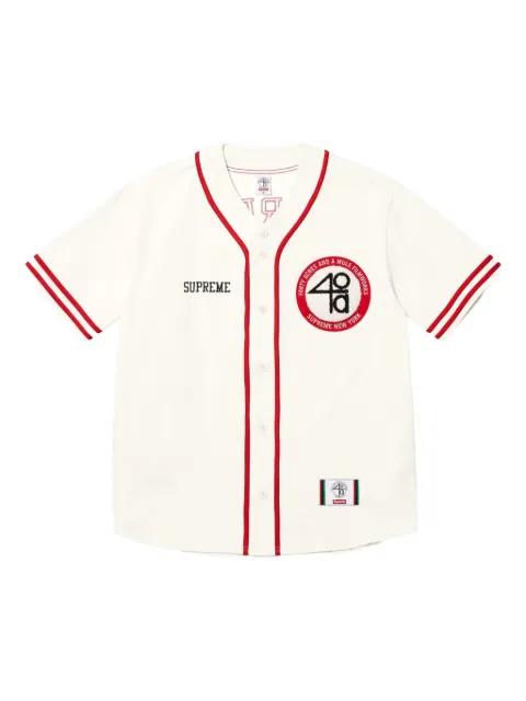 x 40 Acres twill "SS25 - Natural" baseball jersey by SUPREME x 40 Acres twill "SS25 - Natural" baseball jersey by SUPREME