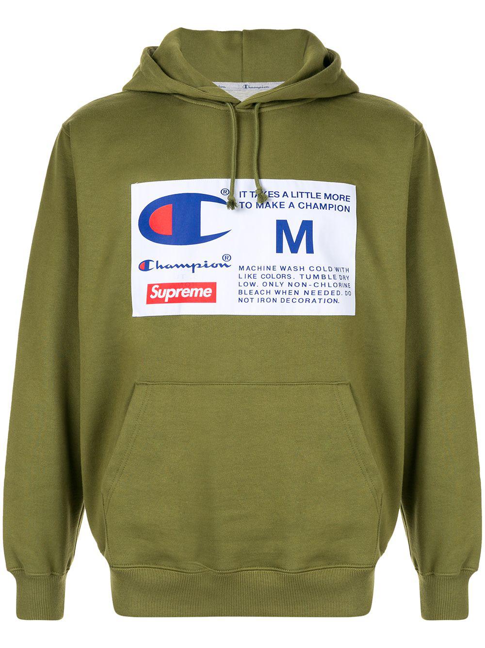 x Champion label hoodie by SUPREME