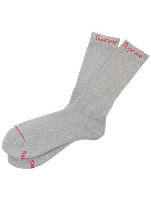 x Hanes Crew "Heather Grey" socks (pack of four) by SUPREME